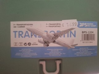 Transportín para mascotas verde y blanco