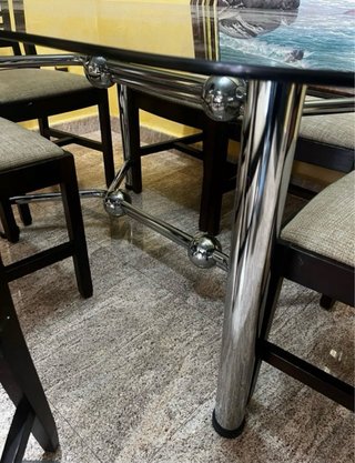 4 Sillas Comedor Tela y Madera