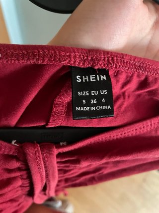 Pantalón Shein tiro alto granate