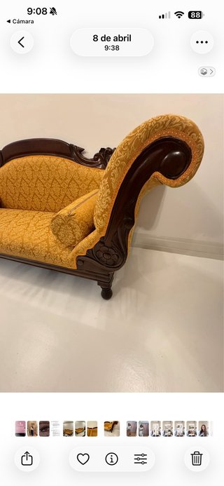 Diván antiguo madera y tela