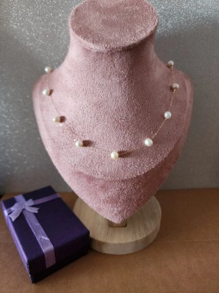 Collar oro 18k y perlas naturales