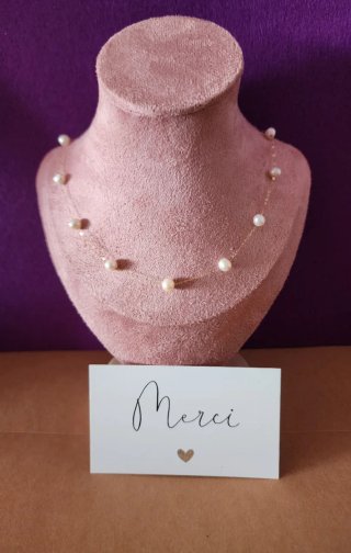 Collar oro 18k y perlas naturales