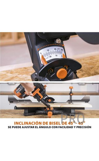 ingletadora, Sierra ingletadora deslizante multimaterial de 255 mm