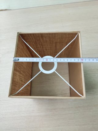 Tulipa yute lámpara cuadrada beige