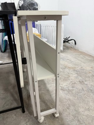 Mesa plegable escritorio blanca con ruedas 120x60
