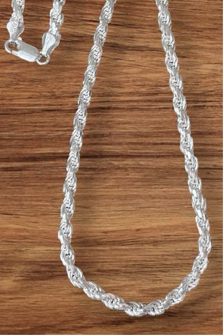 Cadena Cordón Salomónico Plata 925 Maciza 50cm