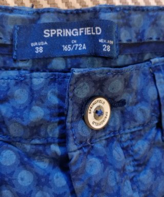 Pantalón corto Springfield azul estampado T-38