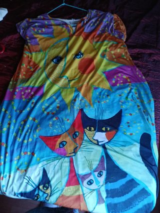 Vestido estampado sol y gatos talla única
