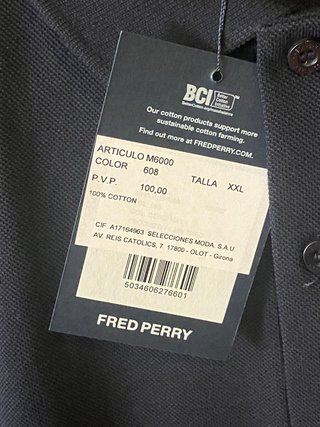 Polo Fred Perry Azul Marino Talla XXL