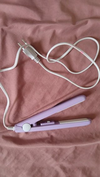Mini piastra capelli viola e bianca