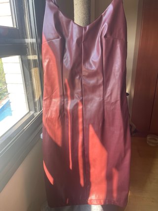 Vestido polipiel tirantes marrón Talla S