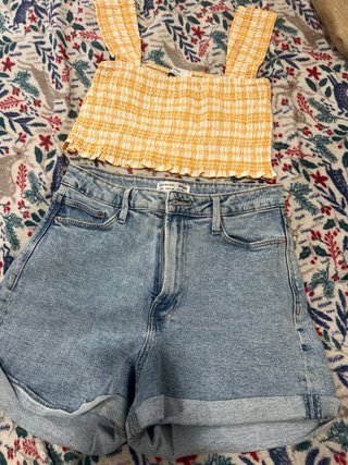 Conjunto top y shorts vaqueros