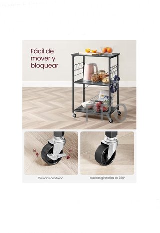 Estantería de Cocina con Ruedas