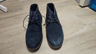 Zapatos de piel hombre azul marino