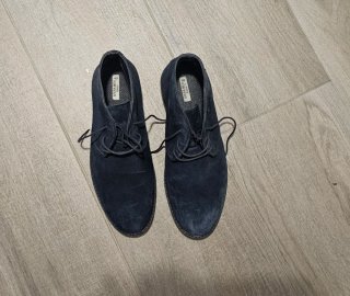 Zapatos de piel hombre azul marino