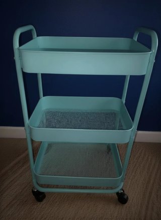 Carrito Organizador Metálico Teal 3 Niveles