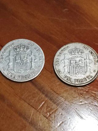 Monedas Alfonso XII 1896 y 1903