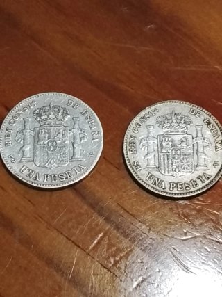 Monedas Alfonso XII 1896 y 1903
