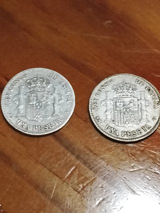 Monedas Alfonso XII 1896 y 1903