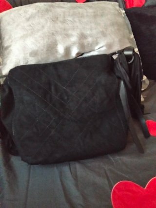 Bolso Ante Negro Parafo con Flecos