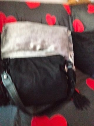 Bolso Ante Negro Parafo con Flecos
