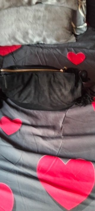 Bolso Ante Negro Parafo con Flecos