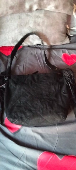 Bolso Ante Negro Parafo con Flecos