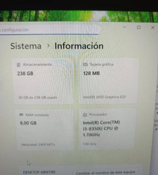 Portátil muy potente Dell 7490 i5 8ª Gen 14"
