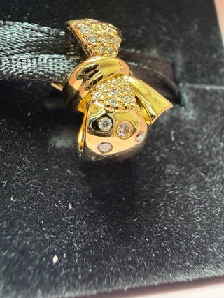 Charm Pandora Sparkling Bow Oro NUOVO