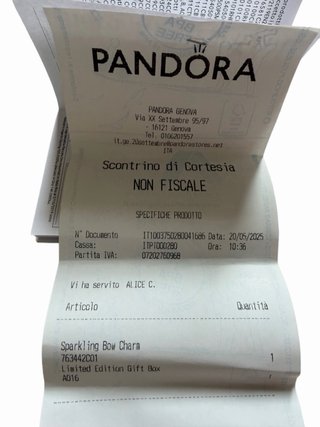 Charm Pandora Sparkling Bow Oro NUOVO