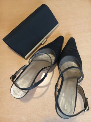 Bolso y Zapatos de Fiesta Negros