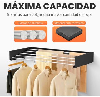 Tendedero Plegable Negro 80cm