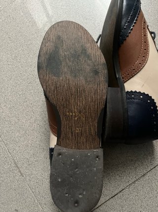 Zapatos Oxford tricolor piel mujer