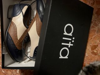 Zapatos Oxford tricolor piel mujer