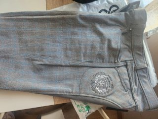 Pantalón hípica Euro-Star gris y turquesa