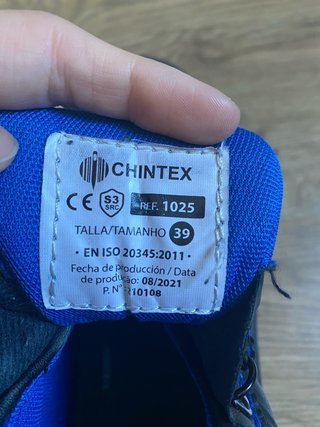 Botas de trabajo negras y azules