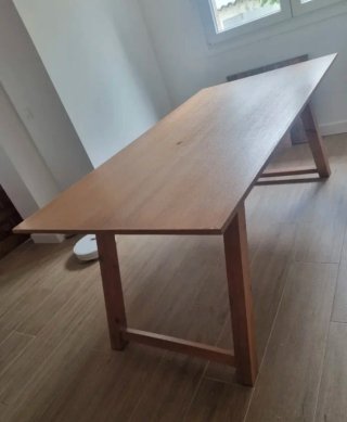 Mesa de comedor de madera 2 metros