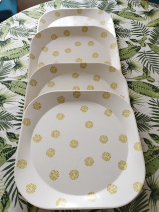 Bandejas para aperitivos con diseño de puntos