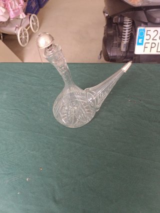 Porrón Cristal Tallado y Plata de ley