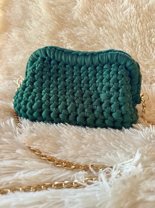 Pochette fatta a mano verde