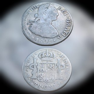 Monedas 2 y 1 Real Carlos III y IV