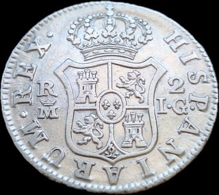 Monedas 2 y 1 Real Carlos III y IV