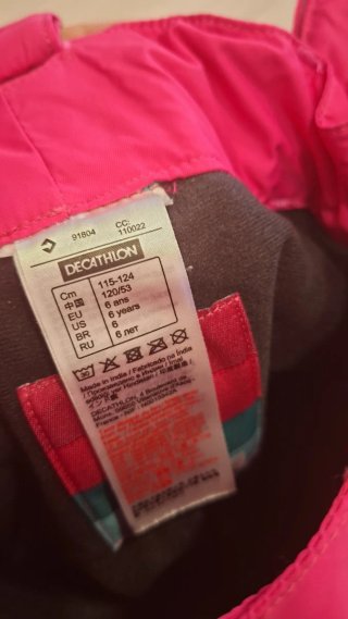 Pantalón de esquí niña fucsia Decathlon 6 años