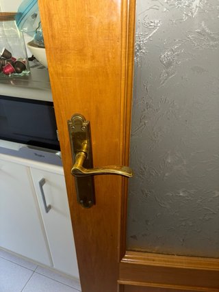 Puerta madera acristalada