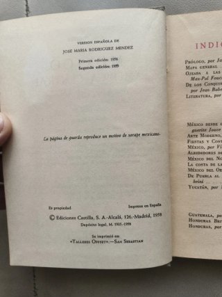 Libro de 1958 México América central y Antillas
