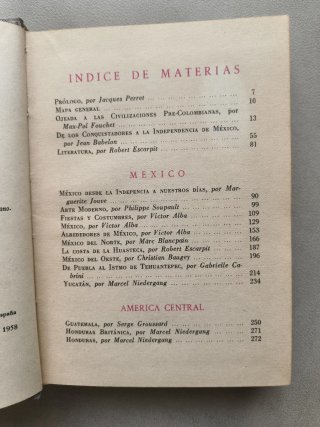 Libro de 1958 México América central y Antillas
