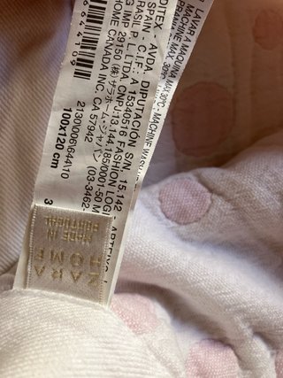 Copripiumino per culla rosa con punti bianchi. Reversibile