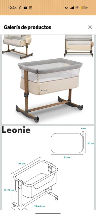 Minicuna Colecho Lionelo Beige/Gris