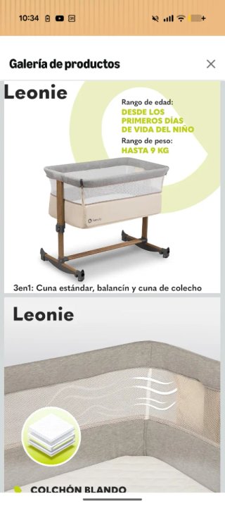 Minicuna Colecho Lionelo Beige/Gris