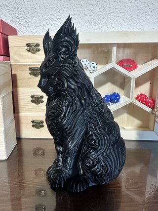 Figura Gato Maine Coon Negro Decorativa